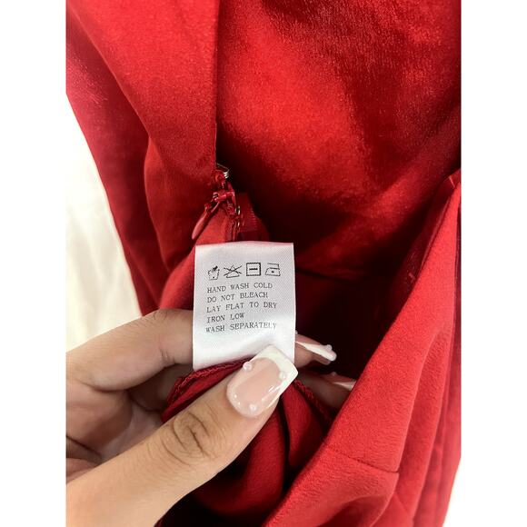 superdown Autumn Sleeveless Crossback Strap Bodycon Slip Mini Dress Red Womes XS - Picture 7 of 7